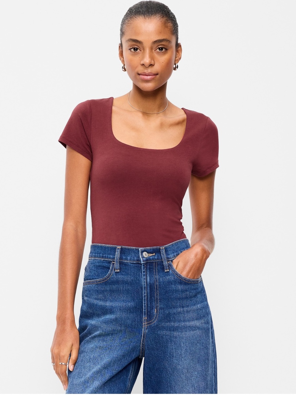 Old Navy Hug Double Layer Scoop Neck Top
